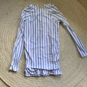 Minnow swim bohemian blue stripe rash guard one piece